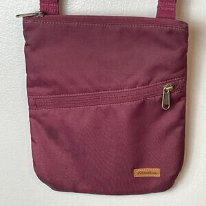Eddie Bauer Purple Burgundy Crossbody Bag Purse *Read